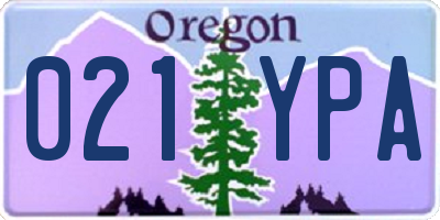 OR license plate 021YPA
