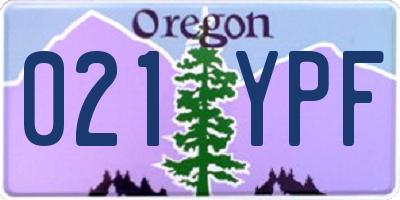 OR license plate 021YPF
