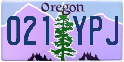 OR license plate 021YPJ