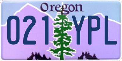 OR license plate 021YPL