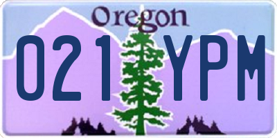 OR license plate 021YPM