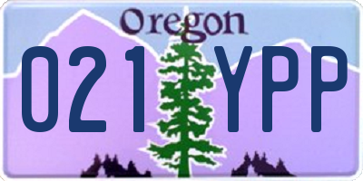 OR license plate 021YPP