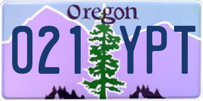 OR license plate 021YPT