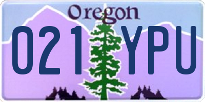 OR license plate 021YPU