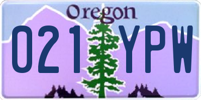 OR license plate 021YPW