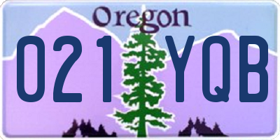 OR license plate 021YQB
