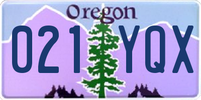 OR license plate 021YQX