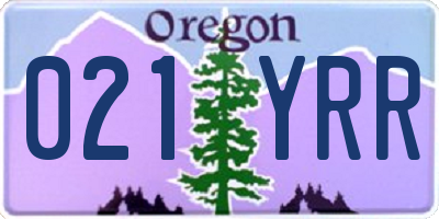 OR license plate 021YRR