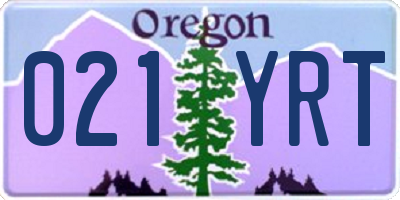 OR license plate 021YRT