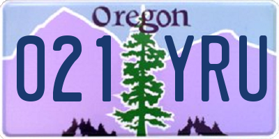 OR license plate 021YRU