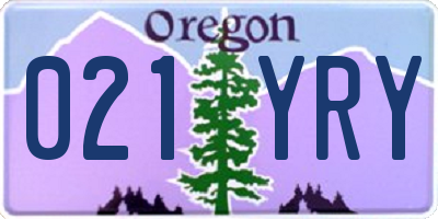 OR license plate 021YRY