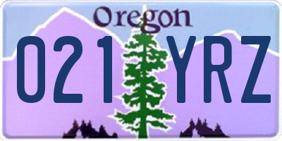 OR license plate 021YRZ