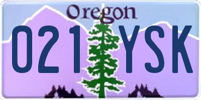 OR license plate 021YSK