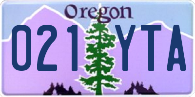 OR license plate 021YTA