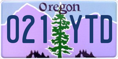 OR license plate 021YTD