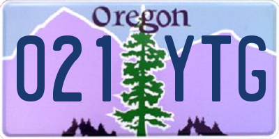 OR license plate 021YTG
