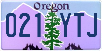 OR license plate 021YTJ