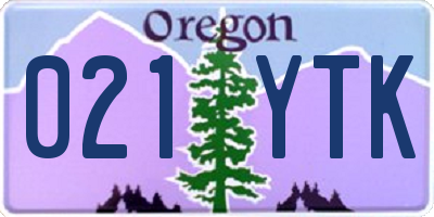 OR license plate 021YTK