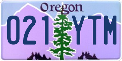 OR license plate 021YTM