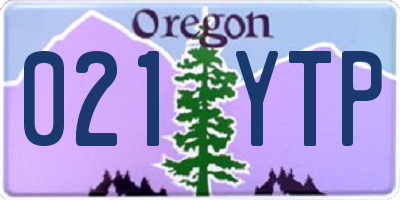 OR license plate 021YTP