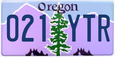 OR license plate 021YTR