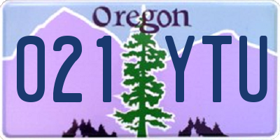 OR license plate 021YTU