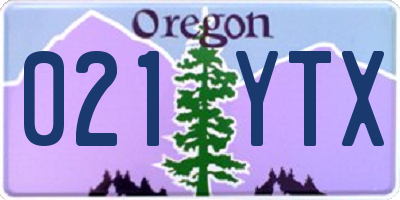 OR license plate 021YTX