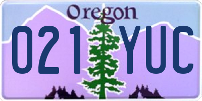 OR license plate 021YUC