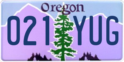 OR license plate 021YUG