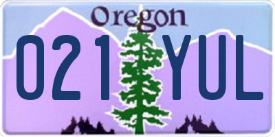 OR license plate 021YUL