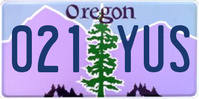 OR license plate 021YUS