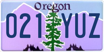 OR license plate 021YUZ