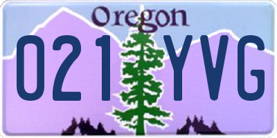 OR license plate 021YVG