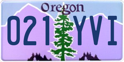 OR license plate 021YVI