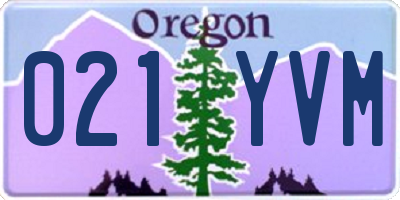 OR license plate 021YVM