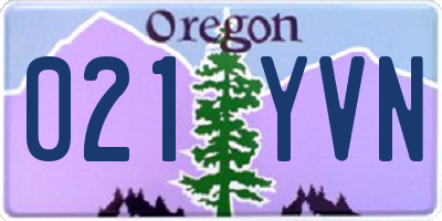 OR license plate 021YVN