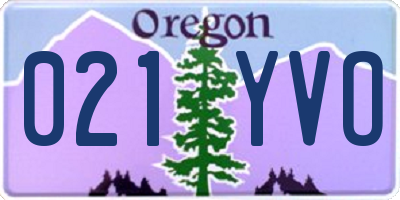 OR license plate 021YVO