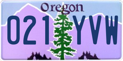 OR license plate 021YVW