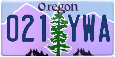 OR license plate 021YWA