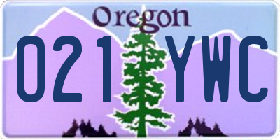 OR license plate 021YWC