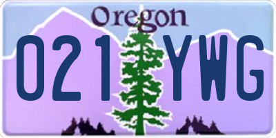 OR license plate 021YWG