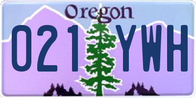 OR license plate 021YWH