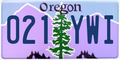 OR license plate 021YWI