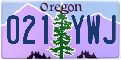 OR license plate 021YWJ