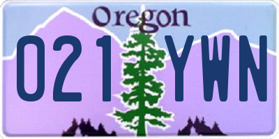 OR license plate 021YWN