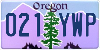 OR license plate 021YWP