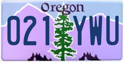 OR license plate 021YWU
