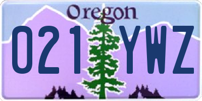OR license plate 021YWZ