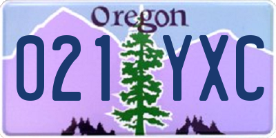 OR license plate 021YXC