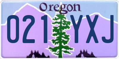 OR license plate 021YXJ
